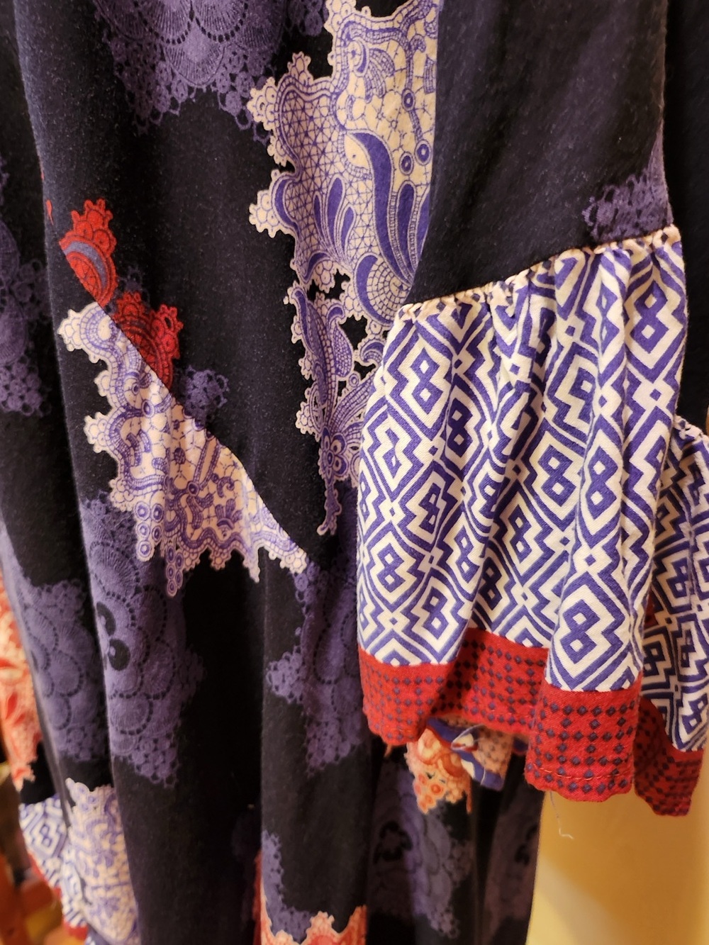 Avenue Harper Border Tunic Blue/Red/Purple/White Medallion Patchwork 22/24W - Picture 4 of 7